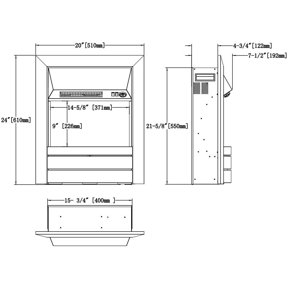 Focar electric incorporabil Aflamo FAF cu sunet - Gri